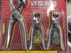 SET DE 3 SACABOCADO + OJILLADORA REMACHADORA