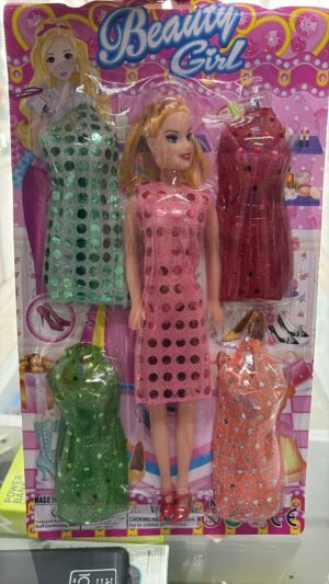 MUÑECA CON 4 VESTIDOS Y ACCESORIOS BEAUTY GIRL