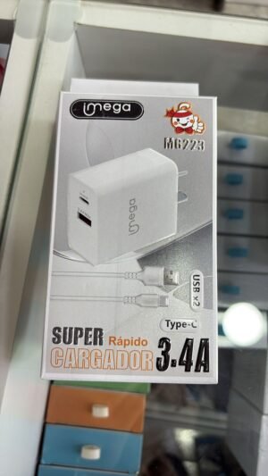 CARGADOR FICHA C IMEGA 3.4A CARGA RAPIDA