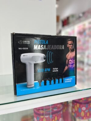 PISTOLA MASAJEADORA CON ESTUCHE Y 6 CABEZALES