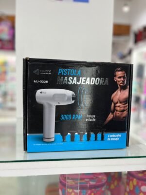 PISTOLA MASAJEADORA CON ESTUCHE Y 6 CABEZALES