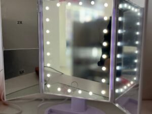 espejo con 3 tipos de aumento y luz led