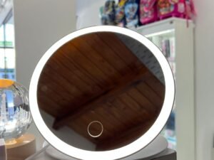 espejo redondo estuche con luz led