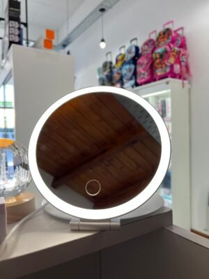 espejo redondo estuche con luz led