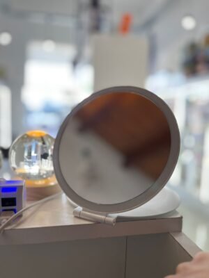 espejo redondo estuche con luz led