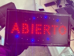 CARTEL COMERCIAL " ABIERTO" 48 x 25 CM