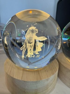 ESFERAS DE CRISTAL 3D CON BASE LUMINOSA