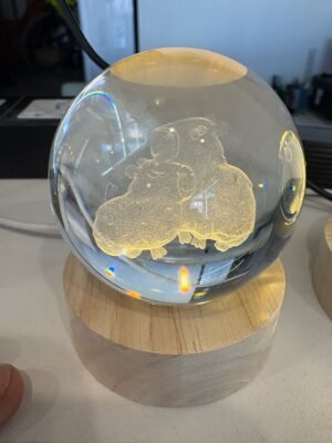 ESFERAS DE CRISTAL 3D CON BASE LUMINOSA