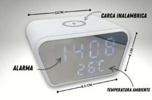 RDO-323-2 RELOJ DESPERTADOR C / CARGA INALAMBRICA