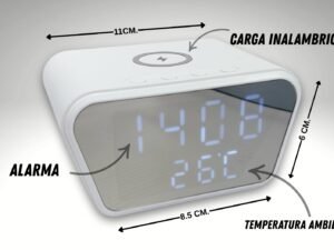 RELOJ DESPERTADOR C / CARGA INALAMBRICA