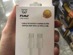 CABLE DE DATOS Y CARGA ULTRA RAPIDA 45W ( TIPO C A C )