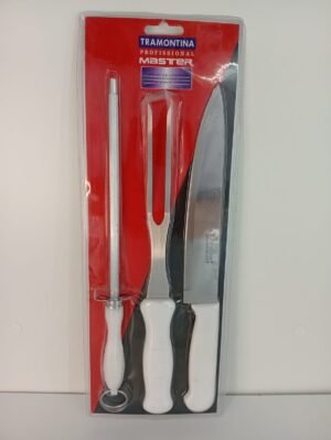 CHAIRA + CUCHILLO + TENEDOR TRAMONTINA