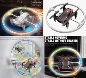 DRONE CON ARO DE LUZ RGB BK2 CON CONTROL