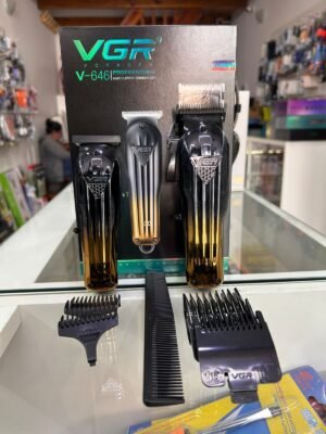 KIT MAQUINA BARBERIA CLIPPER TRIMMER V-646