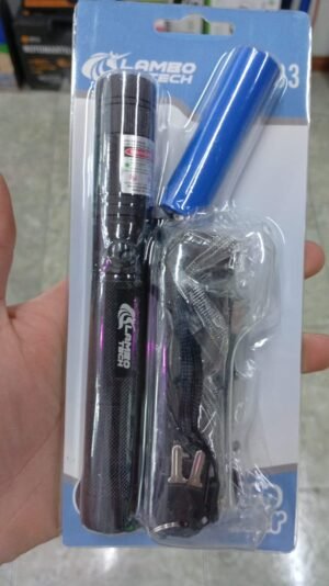 LASER RECARGABLE 5000 MW COLOR VERDE PROFESIONAL - NEGRO