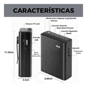 D_NQ_NP_2X_626538-MLA95387919298_102025-F MICROFONO VINCHA AMPLIFICADOR ALTAVOZ PARLANTE PORTATIL BT